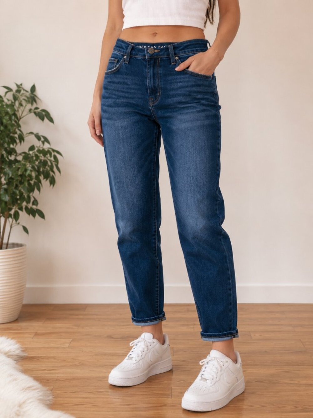 American Eagle Next Level Stretch Dark Wash Jeans Size 16 Short